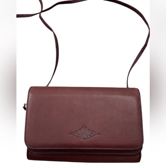 Vintage Buxton Cowhide Crossbody Wallet Purse - Picture 1 of 13